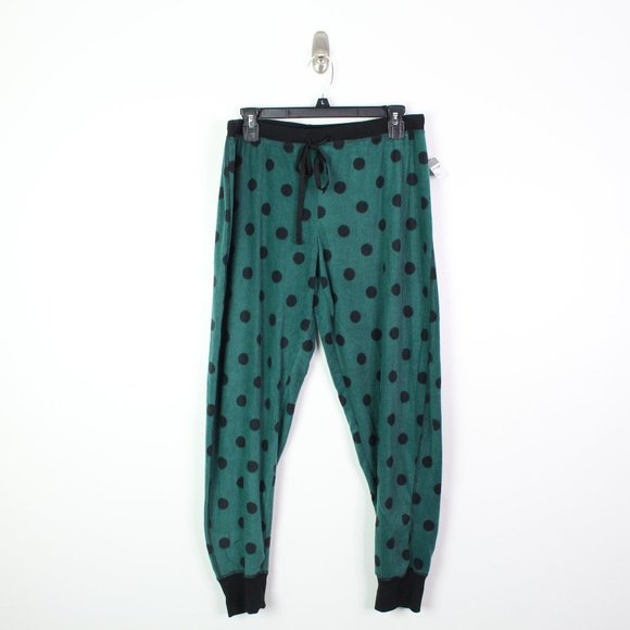 PJ Couture Micro Fleece Polka Dot Pajama Pants Green L - Picture 2 of 6